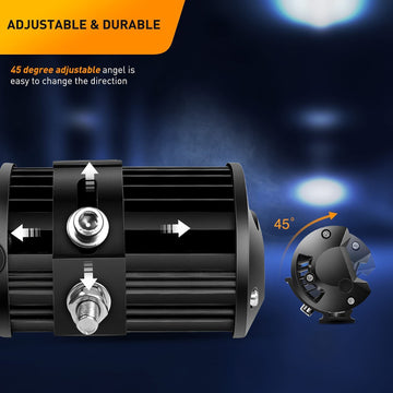 12 Inch 300W Led Light Bar 2PCS 4Inch 60W LED Pods with 16AWG 3Pin Rocker Switch Wiring Harness kit